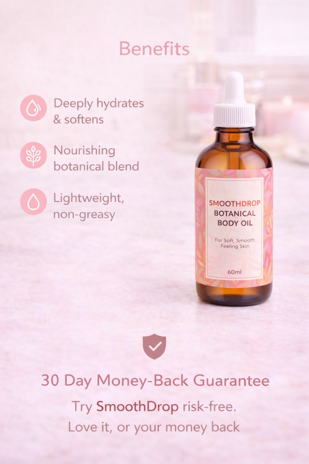 ✨ SmoothDrop Botanical Body Oil 💧 For Soft, Smooth-Feeling Skin